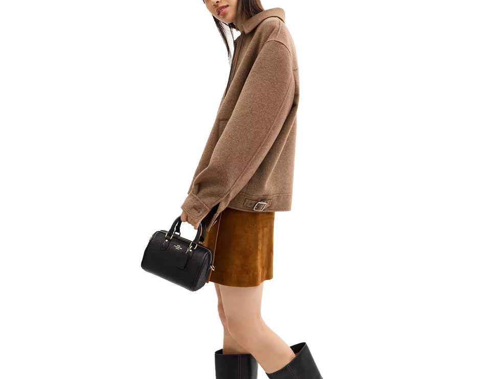 Coach Women's Mini Rowan Crossbody Bag In Signature Leather Gold/Black