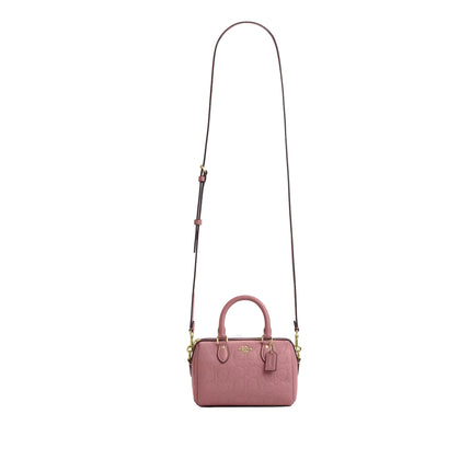 Coach Women's Mini Rowan Crossbody Bag In Signature Leather Gold/Peony