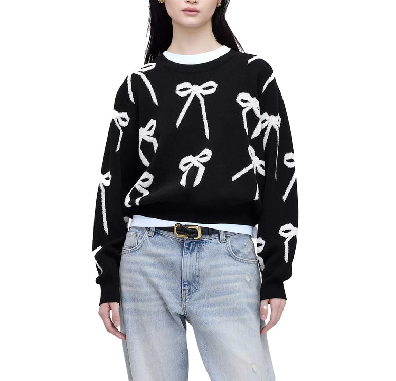 Marc Jacobs Women's Bow Jacquard Sweater Black