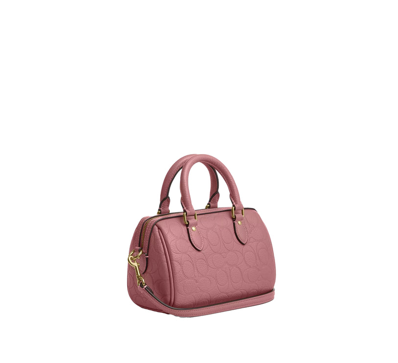 Coach Women's Mini Rowan Crossbody Bag In Signature Leather Gold/Peony