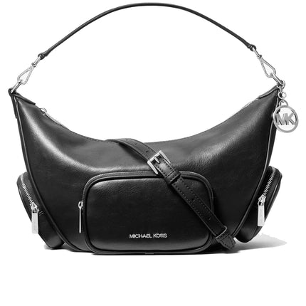 Michael Kors Women's Merritt Medium Burnished Convertible Shoulder Bag Black/Silver