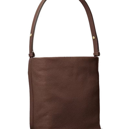 Michael Kors Women's Roey Medium Pebbled Leather Bucket Messenger Bag Nutmeg