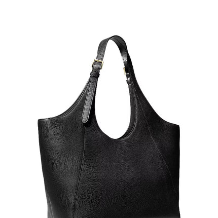 Michael Kors Women's Bernie Large Pebbled Leather Tote Bag Black