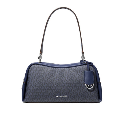 Michael Kors Women's Cecily Medium Signature Logo Shoulder Bag Admiral/Silver