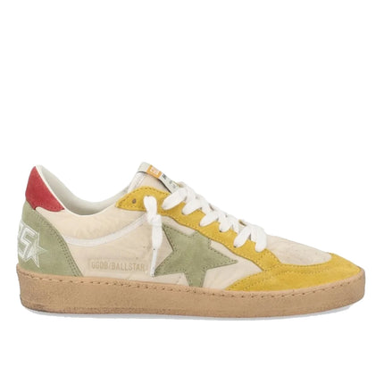 Golden Goose Women's Ball Star Sneakers Green Star Yellow Multi