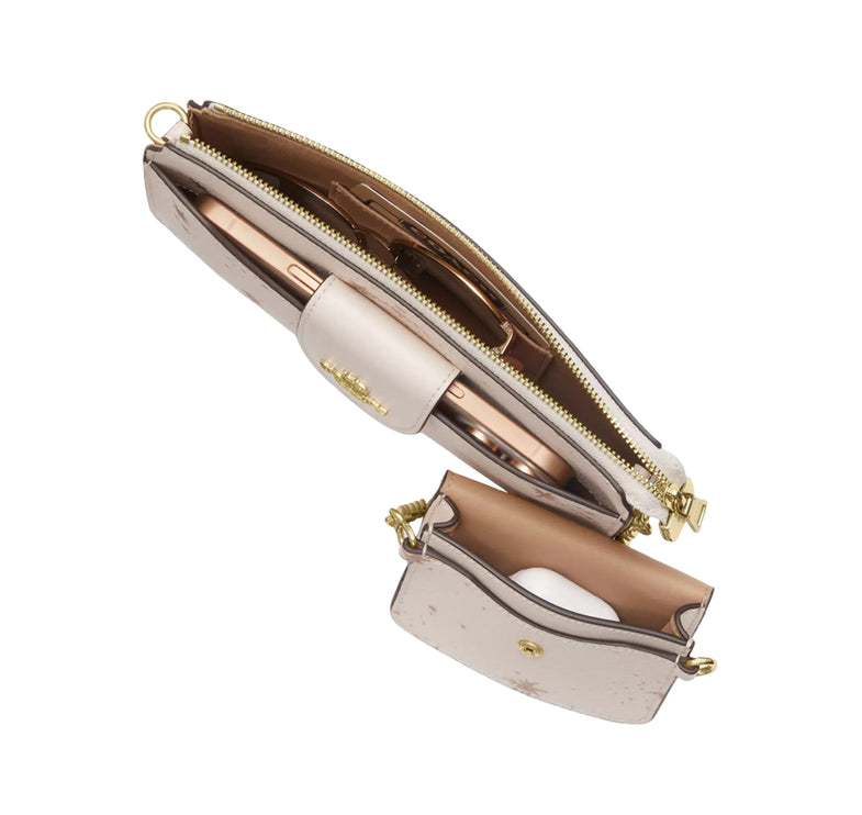 Coach Women's Poppy Crossbody Bag With Star Print Gold/Chalk Multi