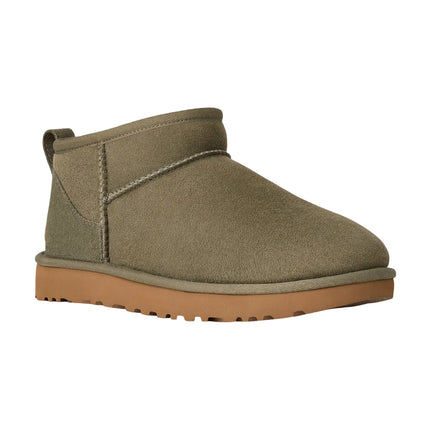 UGG Classic Ultra Mini kadın botu, yeşil (moss green) süet