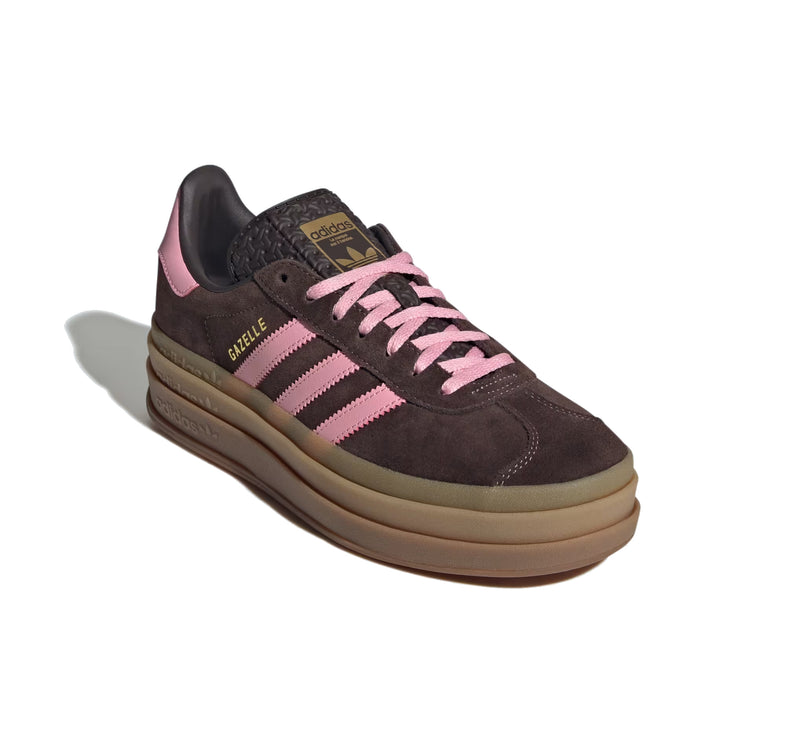 Adidas Women's Gazelle Bold Aurora Coffee/Light Pink/Gold Metallic IH6786