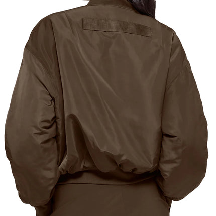 alo Women's Faux Fur Urbanite Bomber Espresso/Ivory