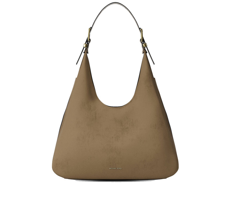 Michael Kors Women's Nolita Large Nubuck Hobo Shoulder Bag Husk