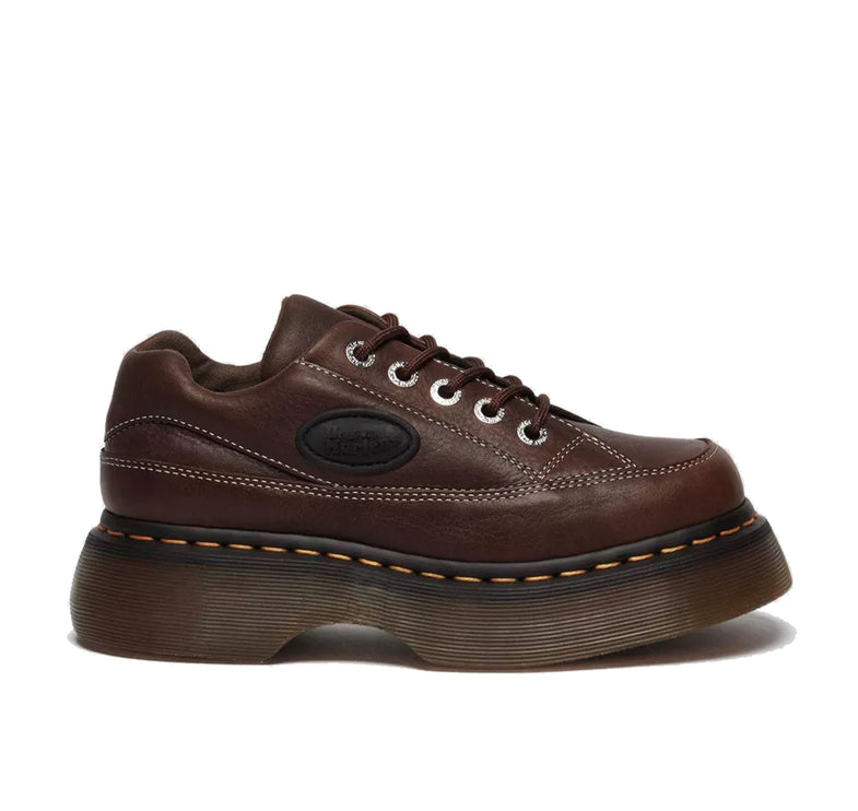 Dr. Martens Women's Buzz 5 Eye Grizzly Leather Shoes Dark Brown