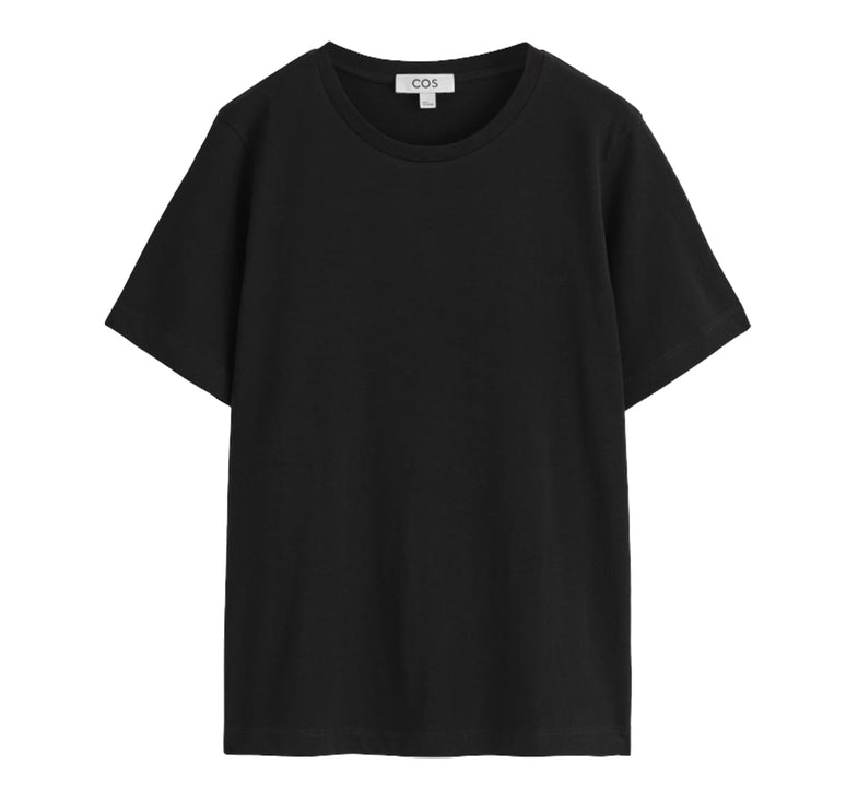 COS Women's Crew-Neck Cotton T-Shirt Black