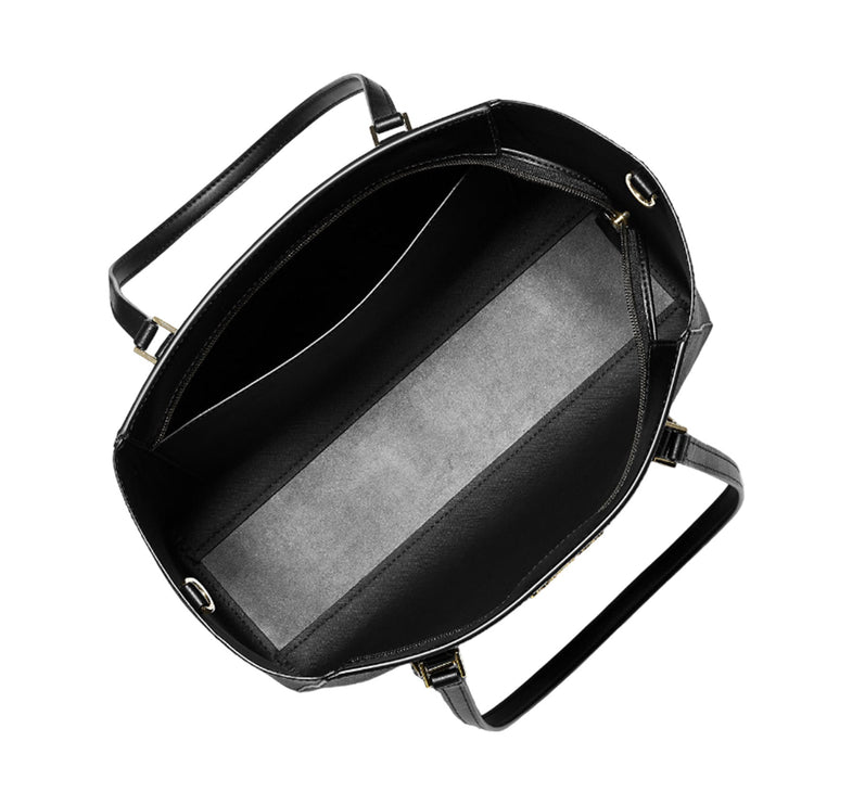 Michael Kors Women's Charlotte Large 3-in-1 Signature Logo Tote Bag Black/Gold