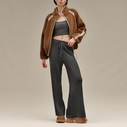 UGG Women's Nikia Crochet UGGfluff Jacket Chestnut