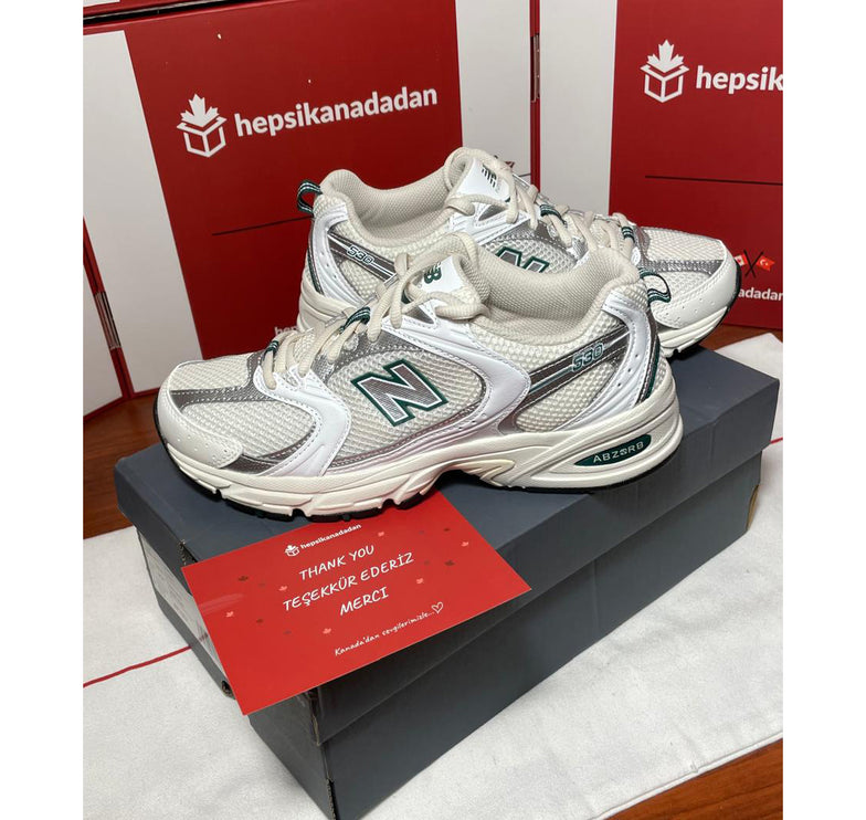 New Balance 530 Sea Salt with White and Marsh Green MR530SX  Hemen Kargoda