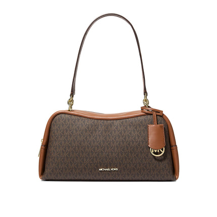 Michael Kors Women's Cecily Medium Signature Logo Shoulder Bag Brown