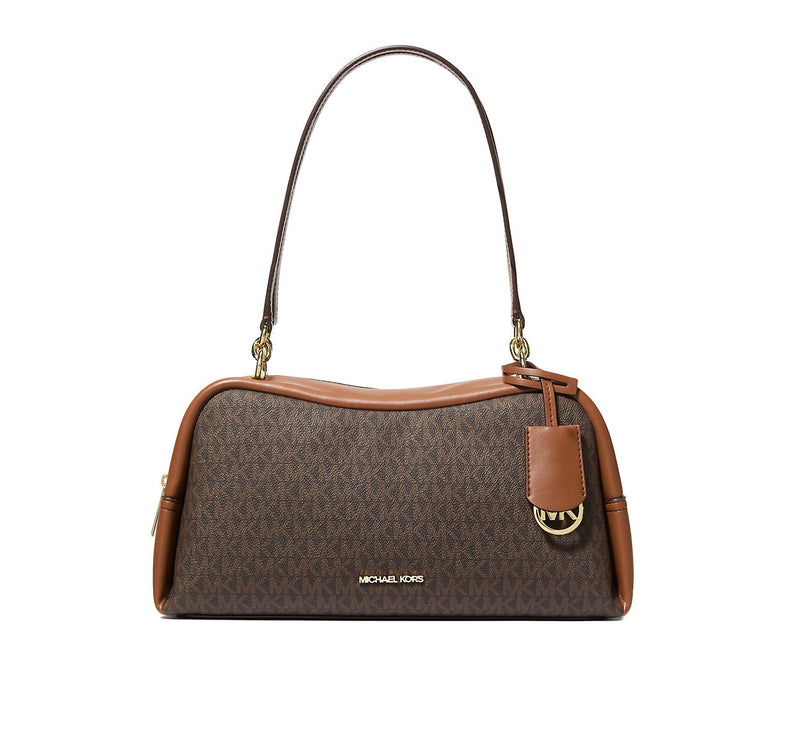 Michael Kors Women's Cecily Medium Signature Logo Shoulder Bag Brown