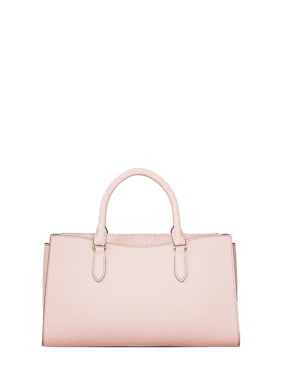 Michael Kors Women's Arden Medium Leather Top-Zip Satchel Bag Powder Blush