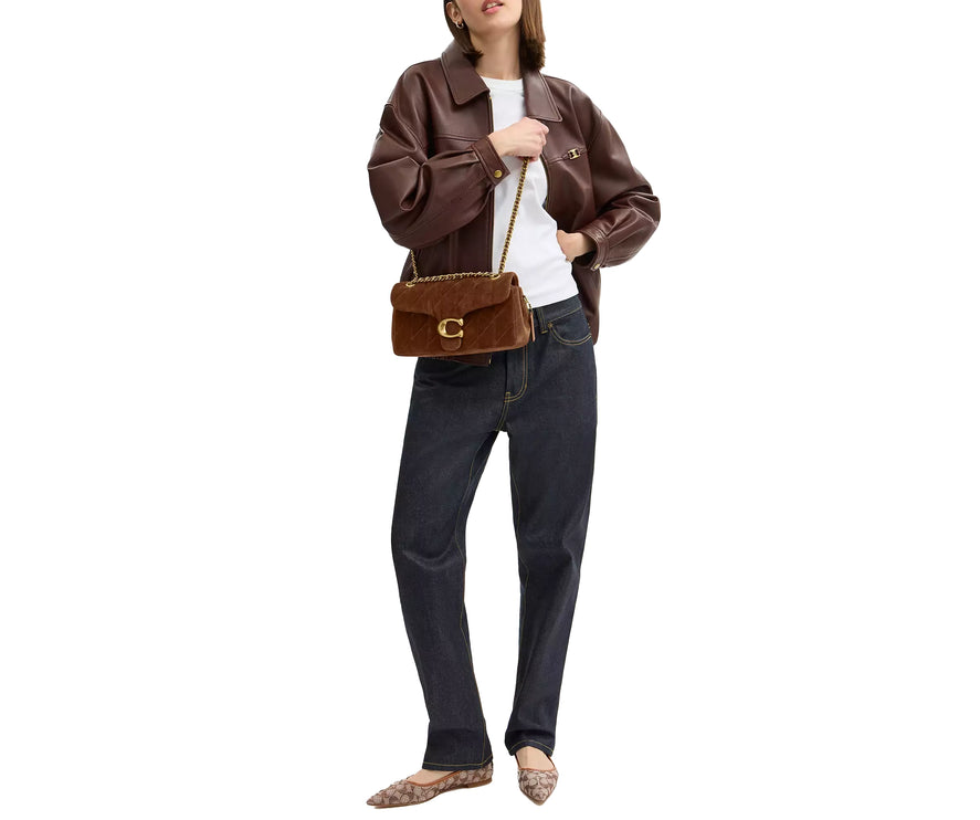 Coach Women's Tabby Shoulder Bag 26 With Quilting Suede/Brass/Warm Brown