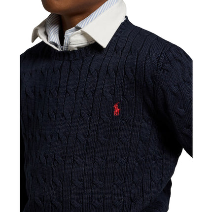 Polo Ralph Lauren Boy's Cable-Knit Cotton Sweater RL Navy