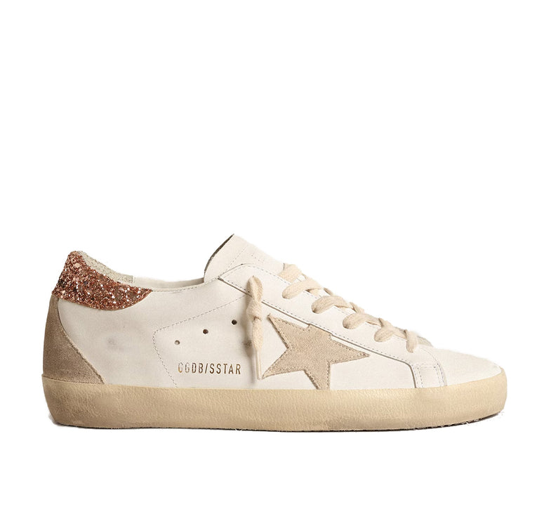 Golden Goose Women's Super Star Sneakers with Suede Star and Peach Pink