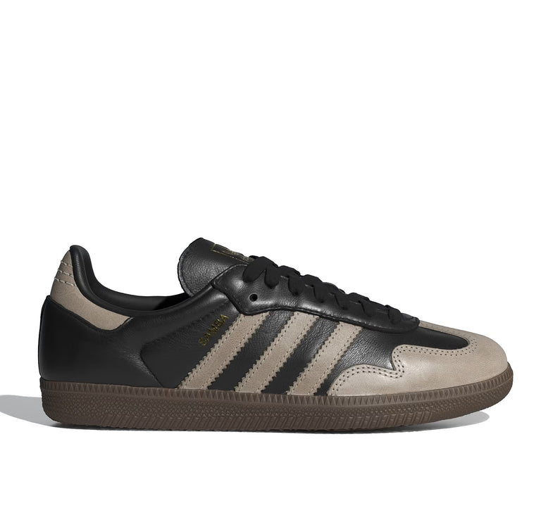 Adidas Women's Samba OG Shoes Core Black/Wonder Beige/Gold Metallic KJ0995