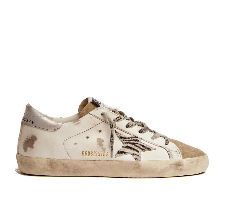 Golden Goose Women's Super Star with Zebra Print Pony Skin Star