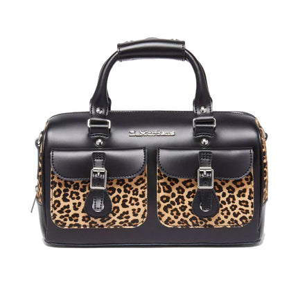 Dr. Martens Leopard Print Hair On Top Handle Bag Black/Tan