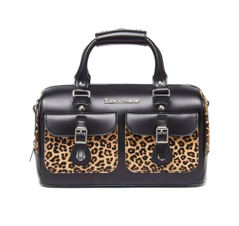 Dr. Martens Leopard Print Hair On Top Handle Bag Black/Tan