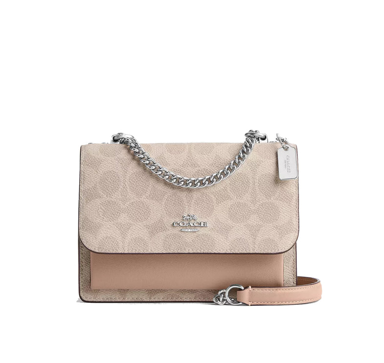 Coach Women's Mini Klare Crossbody Bag In Signature Canvas Silver/Sand/Taupe