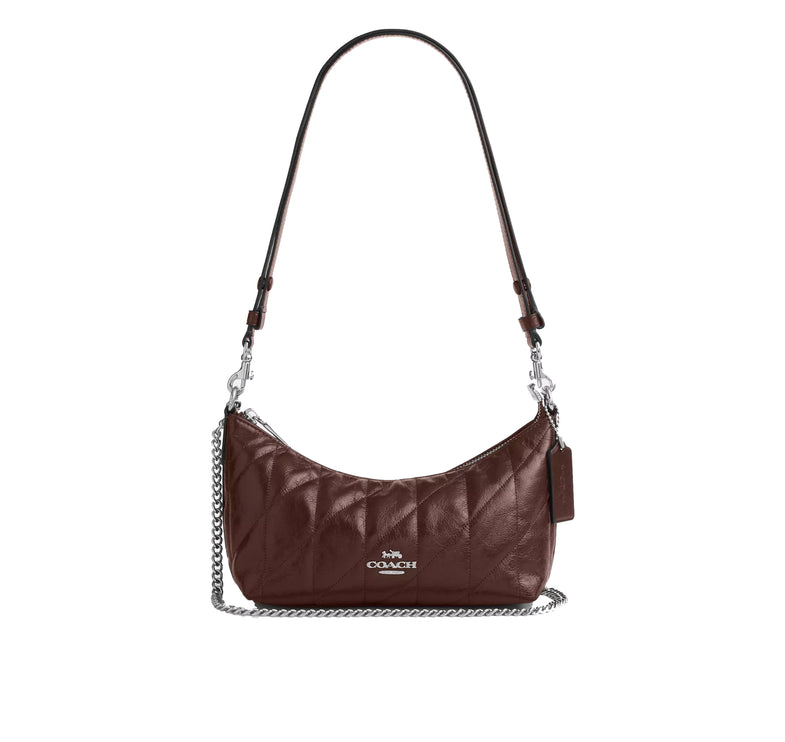 Coach Women's Caitlin Shoulder Bag With Quilting Silver/Maple