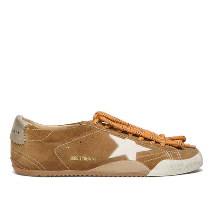 Golden Goose Women's True Star in Tobacco Colored Suede with White Star and Platinum