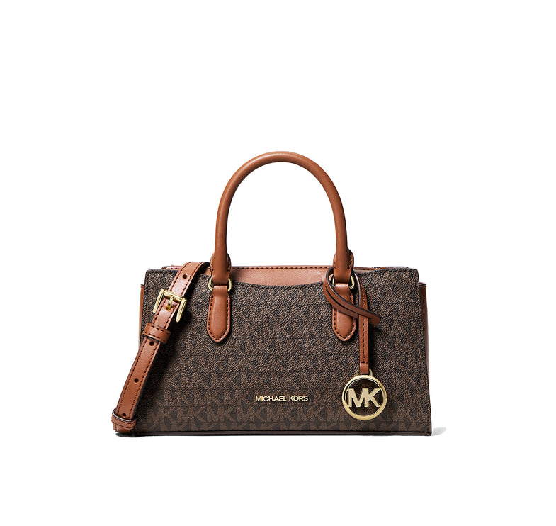 Michael Kors Women's Arden Small Signature Logo Messenger Bag Brown