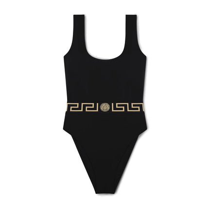 Versace Women's Greca Border One-Piece Swimsuit Black - Hemen Kargoda