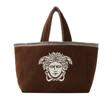 Versace Women's Cotton Terry Jacquard Tote Brown