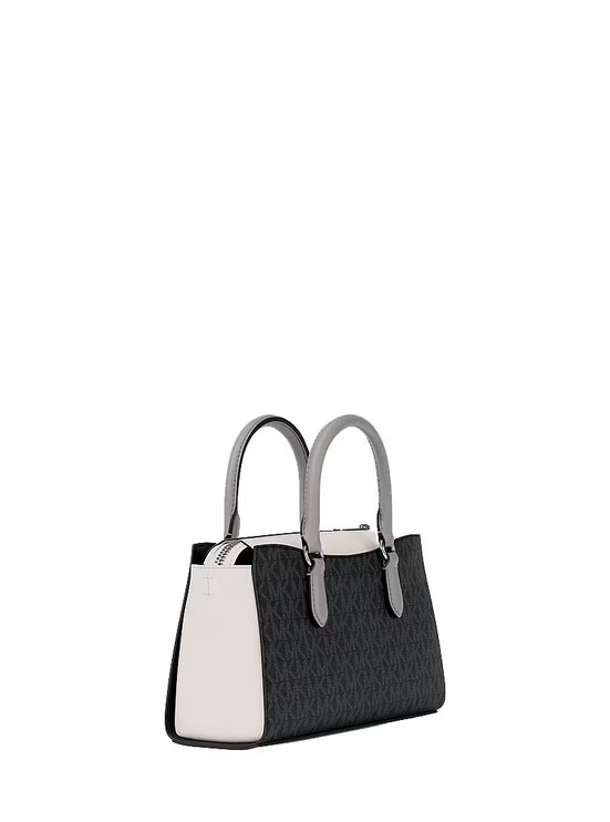 Michael Kors Women's Arden Small Color-Block Signature Logo Messenger Bag Black Combo