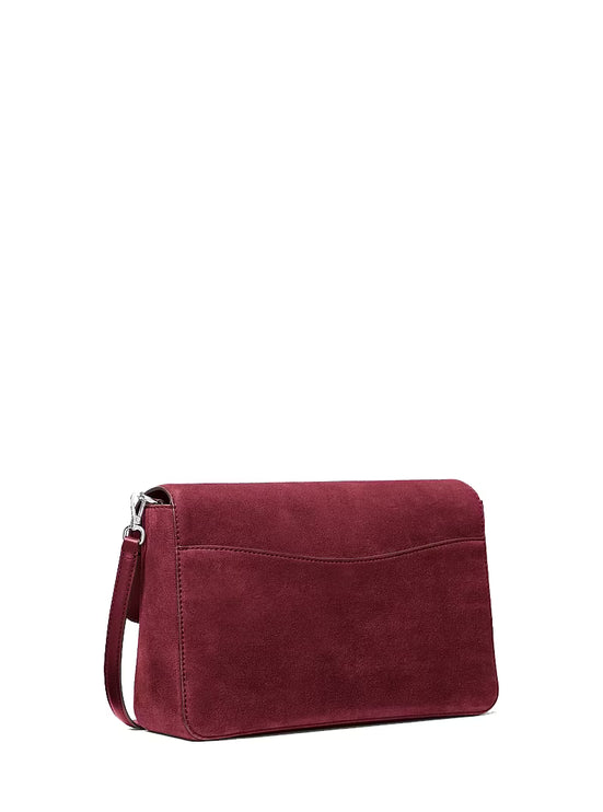 Michael Kors Women's Kacey Large Convertible Shoulder Bag Maroon/Silver
