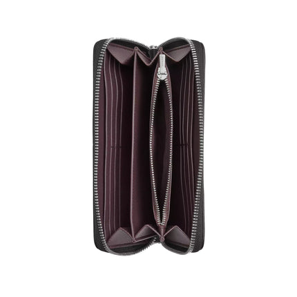 Coach Women's Long Zip Around Wallet Suede/Silver/Black
