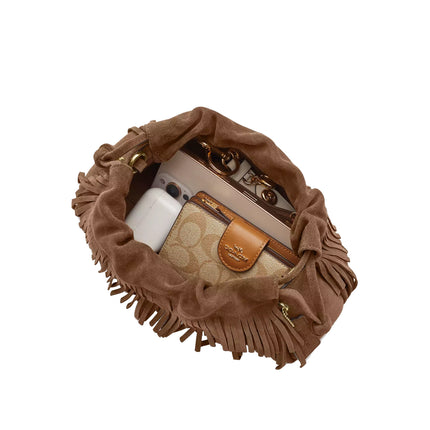 Coach Women's Faye Shoulder Bag With Fringe Gold/Cedar