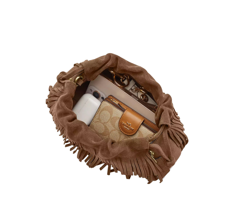 Coach Women's Faye Shoulder Bag With Fringe Gold/Cedar