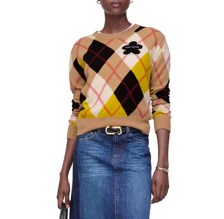 Marc Jacobs Women's Preppy Daisy Argyle Crewneck