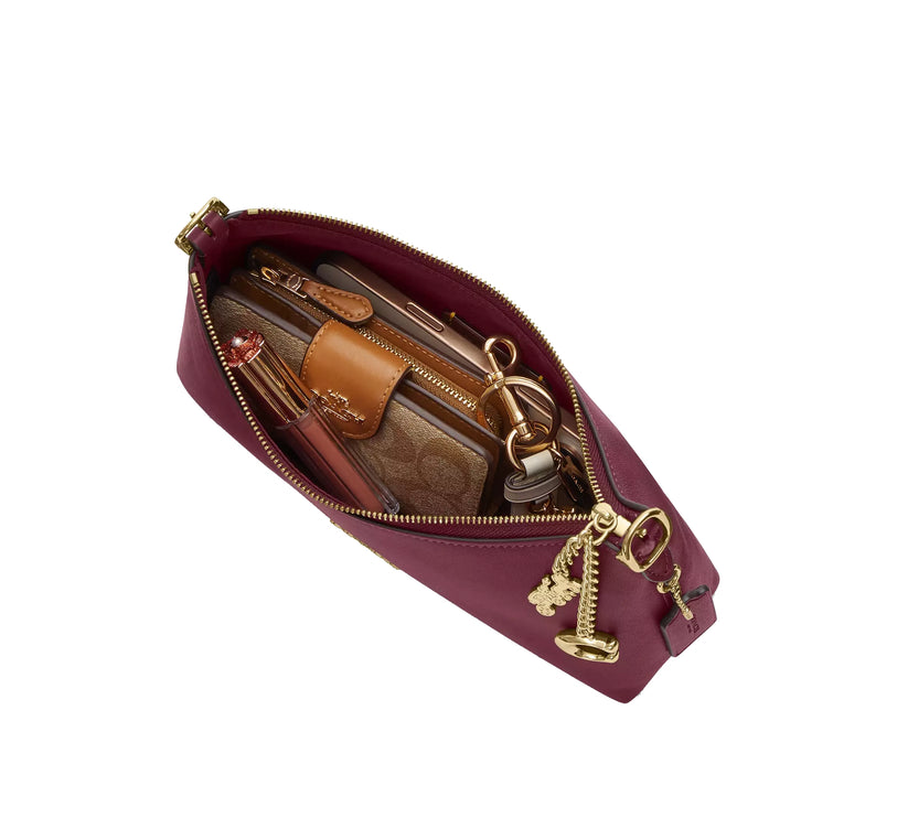 Coach Women's Emeilia Shoulder Bag Gold/Dark Cherry