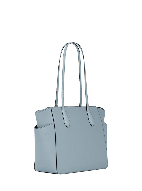 Michael Kors Women's Marilyn Medium Saffiano Leather Tote Bag Pale Ocean/Silver