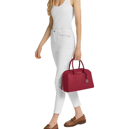Michael Kors Women's Ashton Medium Satchel Bag Maroon
