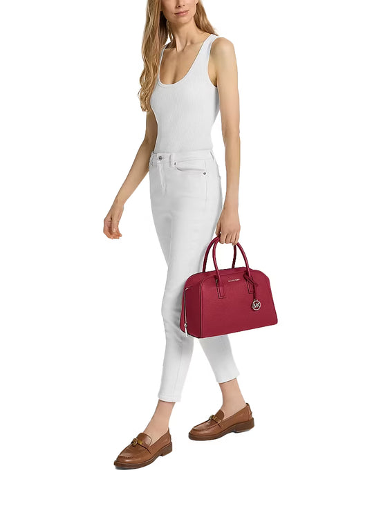 Michael Kors Women's Ashton Medium Satchel Bag Maroon