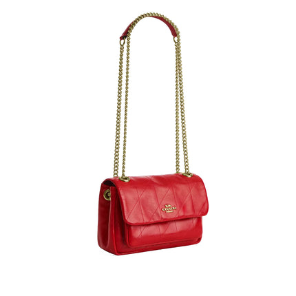 Coach Women's Elodie Crossbody Bag 18 With Quilting Gold/Candy Apple