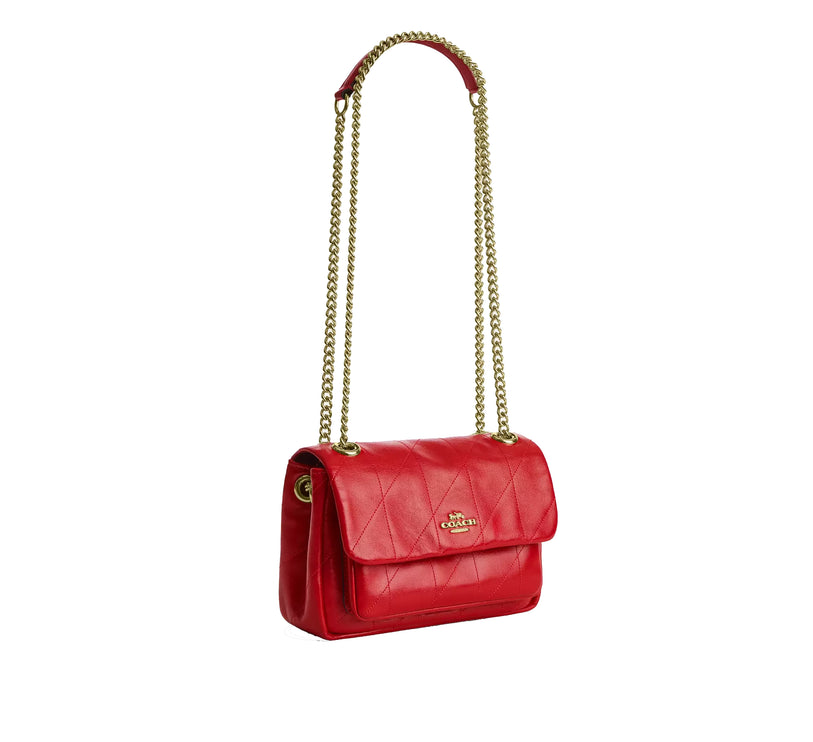 Coach Women's Elodie Crossbody Bag 18 With Quilting Gold/Candy Apple