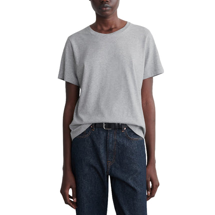 COS Women's Crew-Neck Cotton T-Shirt Light Grey Mélange