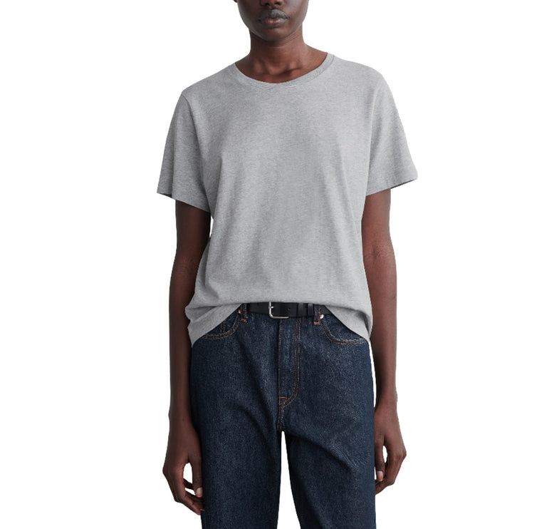 COS Women's Crew-Neck Cotton T-Shirt Light Grey Mélange