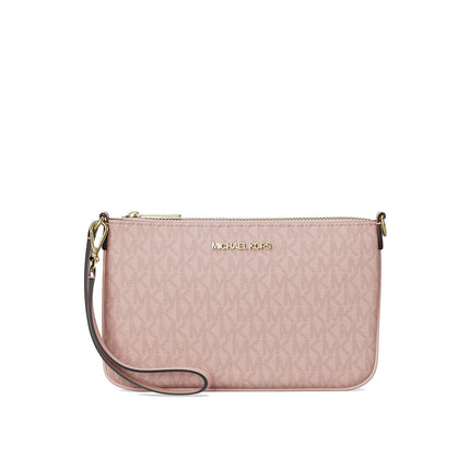 Michael Kors Women's Jet Set Small Signature Logo Convertible Wristlet Powder Blush